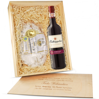Präsentbox "Dresdner Stollen Dornfelder Rotwein"